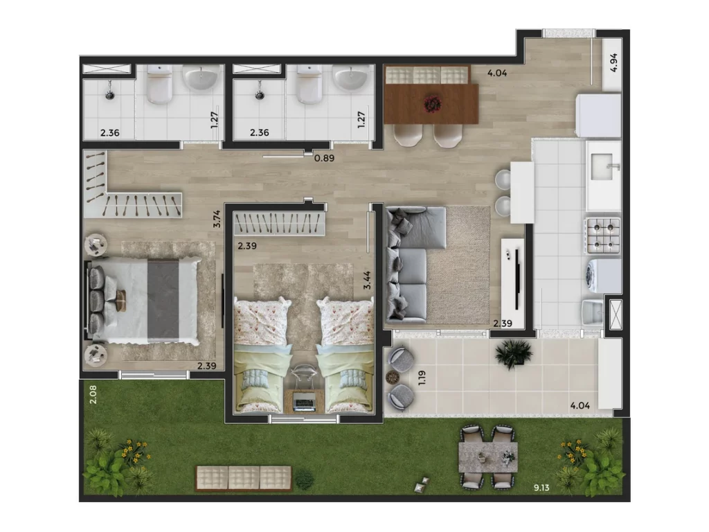 GARDEN | 73,6 M² (Final 3, 4, 5 e 6)